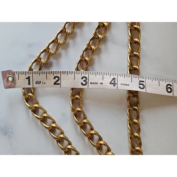 Vintage 80s Womens Chain Link Waist Belt Gold Tone Layered Adjustable Boho Swag - Picture 11 of 11